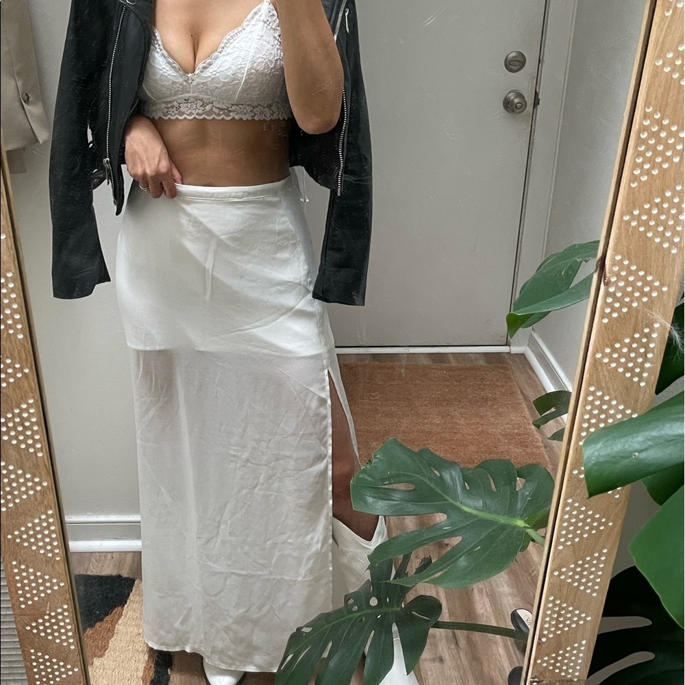 H&M Festival Maxi Sheer Slit Skirt
